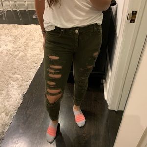 Olive green Zara jeans